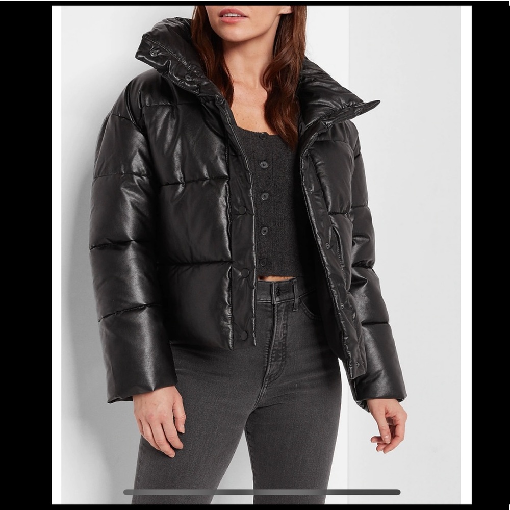 Leather Puffer jacket